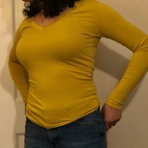 V Neck line long sleeves shirt